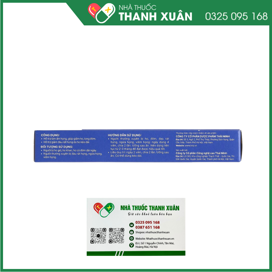 Viên ngậm không đường Heviho hỗ trợ giảm ho, giảm đờm và đau rát họng